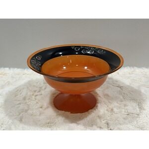 1920's Lancaster Glass Marguerite Pedistal Bowl Hand Painted Daisy Design